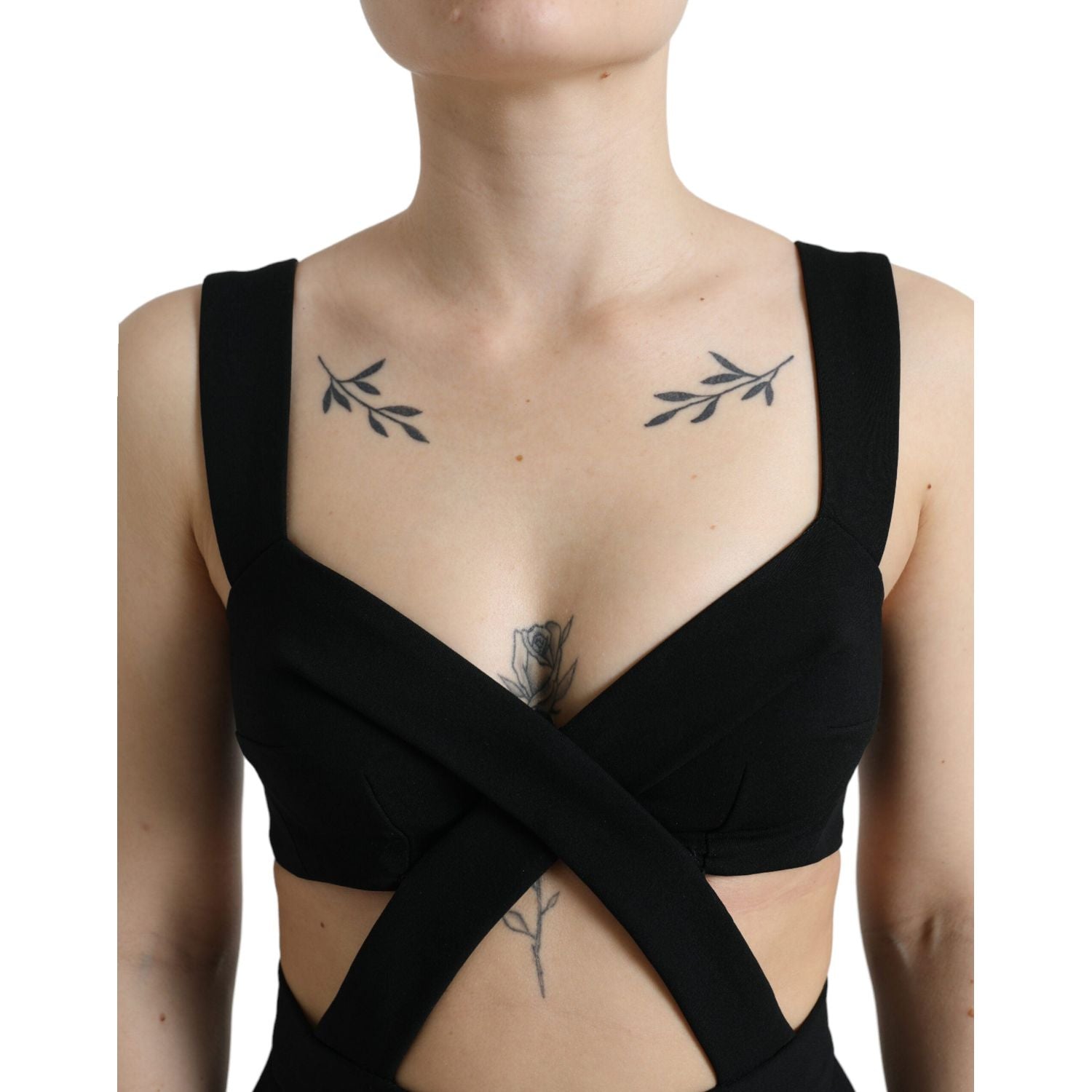 Dolce & Gabbana Black Cut Out Sleeveless Bodycon Midi Dress