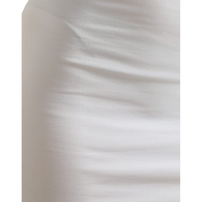 Dolce & Gabbana White Viscose High Waist Pencil Cut Mini Skirt