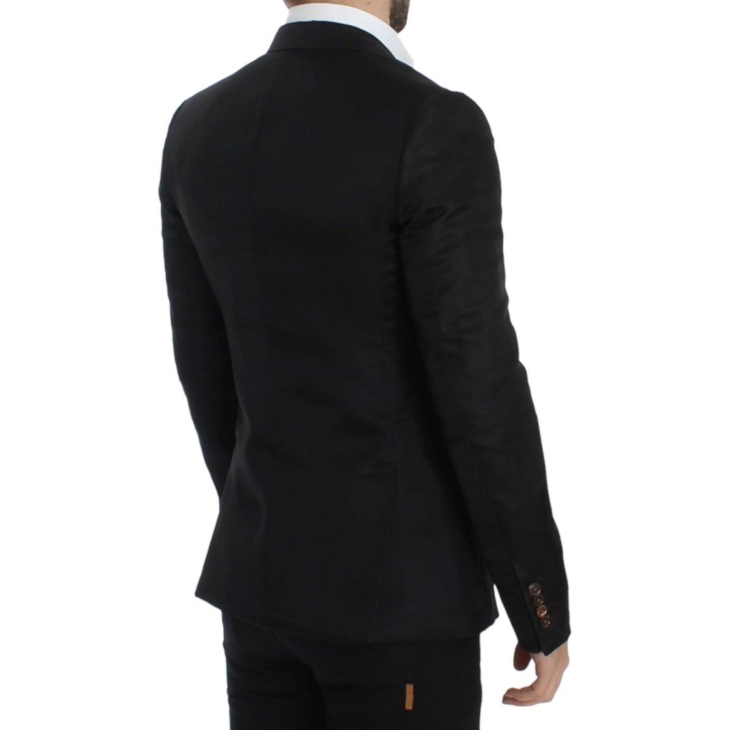 Dolce & Gabbana Black silk slim fit blazer