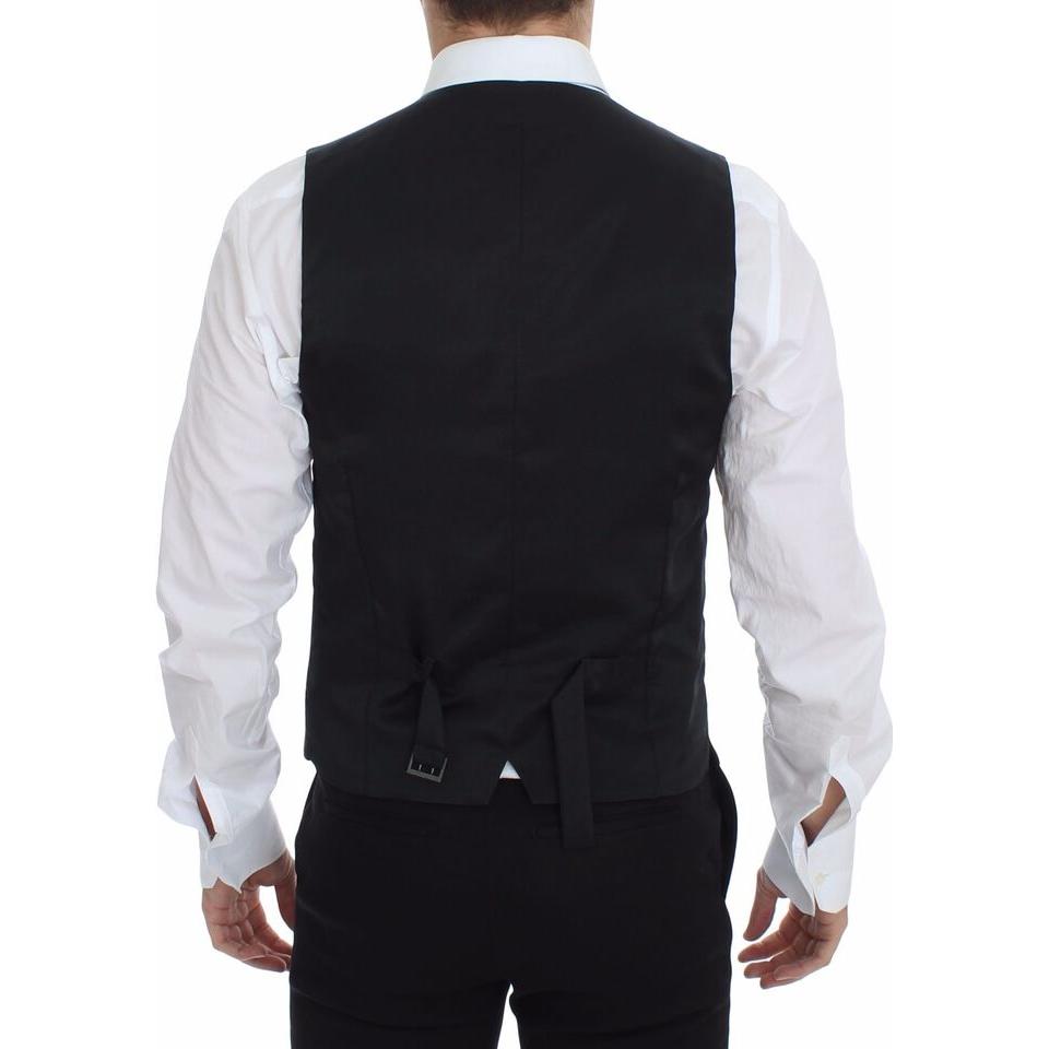 Dolce & Gabbana Gray Wool Stretch Dress Vest Blazer