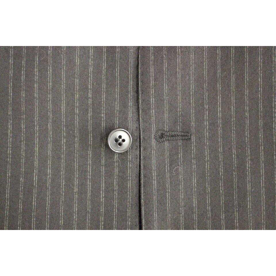 Dolce & Gabbana Black Striped Wool Single Breasted Vest