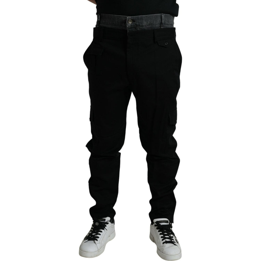 Dolce & Gabbana Black Gray slim Cotton Denim Jeans