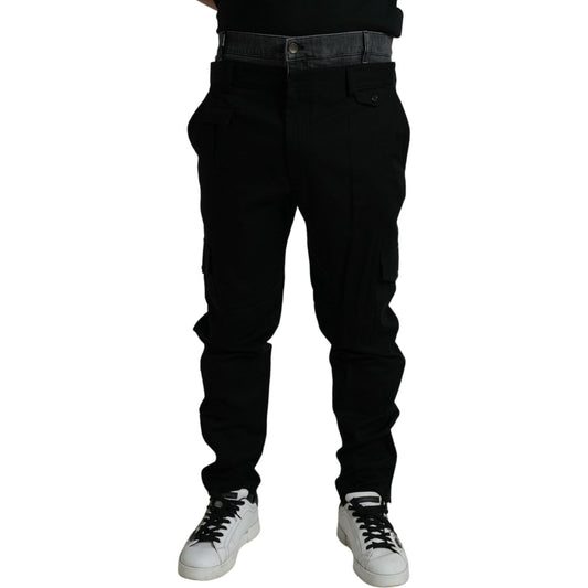 Dolce & Gabbana Black Gray slim Cotton Denim Jeans
