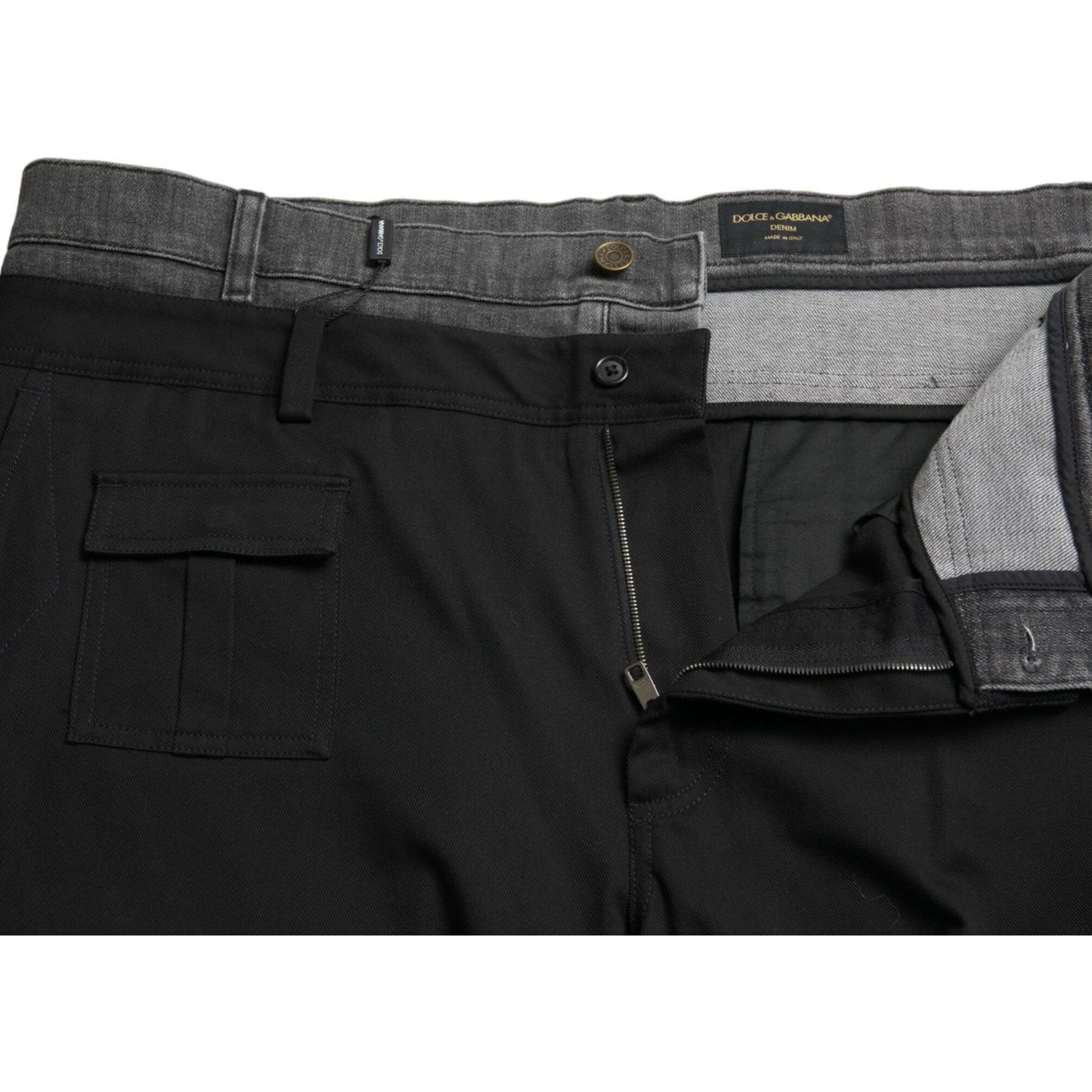 Dolce & Gabbana Black Gray slim Cotton Denim Jeans