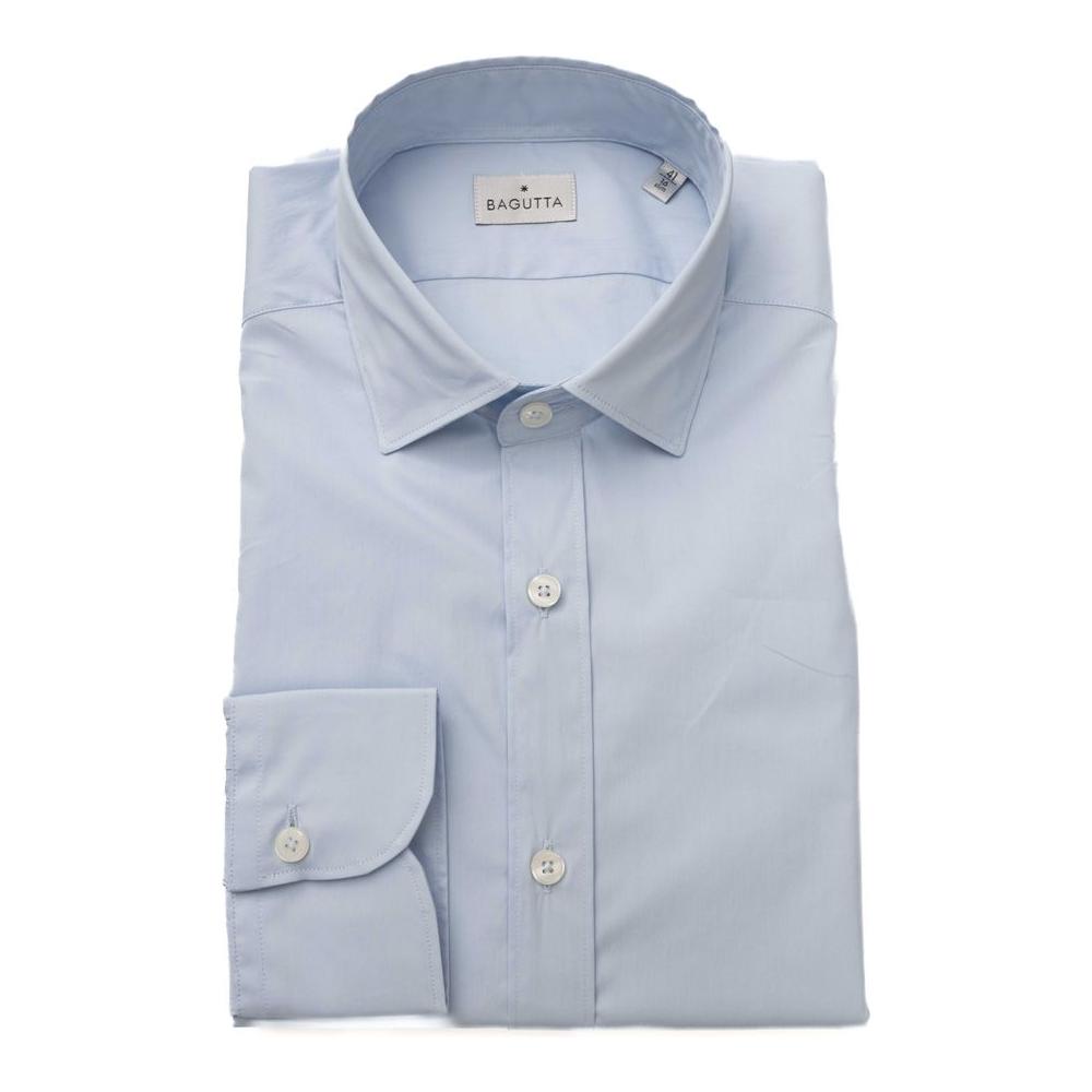 Bagutta Light Blue Cotton Shirt