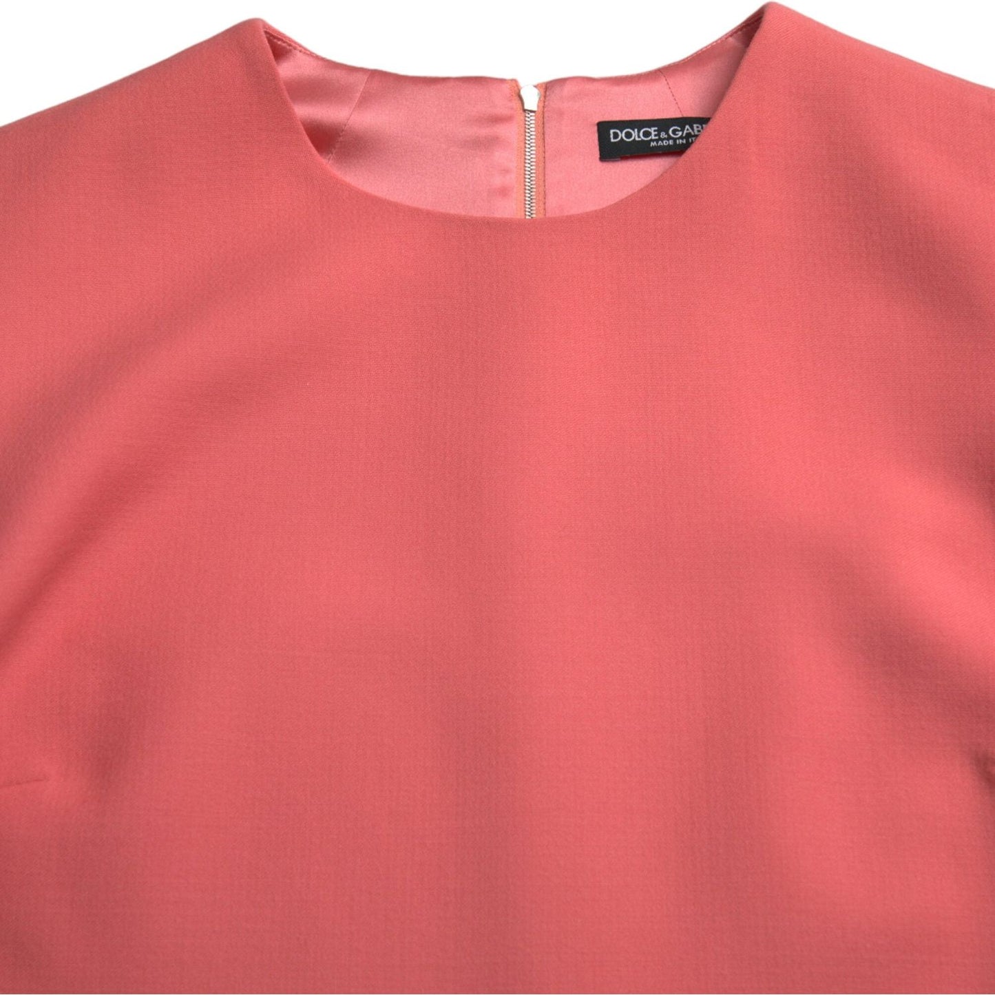 Dolce & Gabbana Pink Virgin Wool Sleeveless Mini Dress