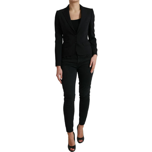 Dolce & Gabbana Black Wool Single Breasted Blazer Coat Jacket