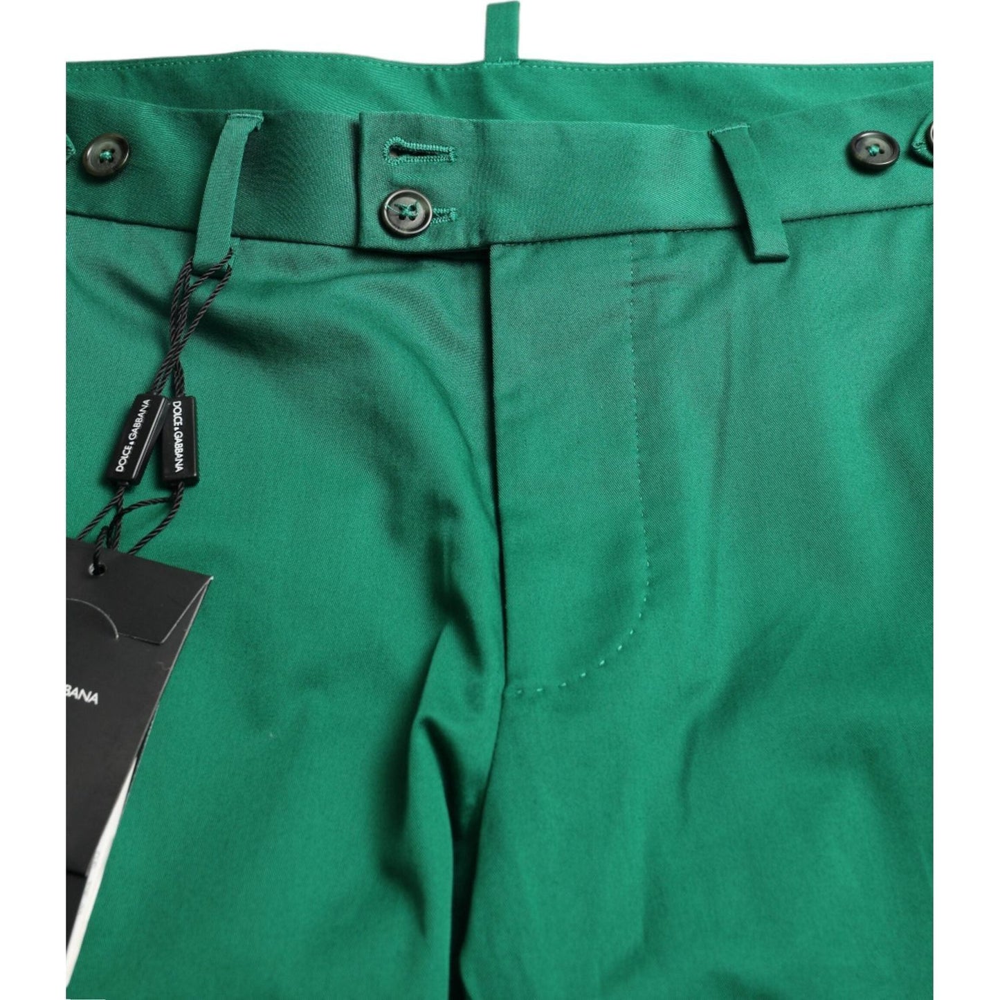 Dolce & Gabbana Deep Green Cotton Stretch Men Bermuda Shorts