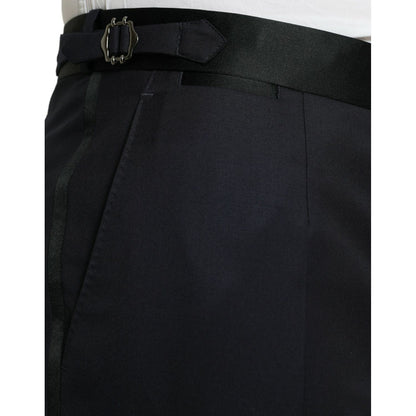 Dolce & Gabbana Blue Wool Cropped Tapered Pants