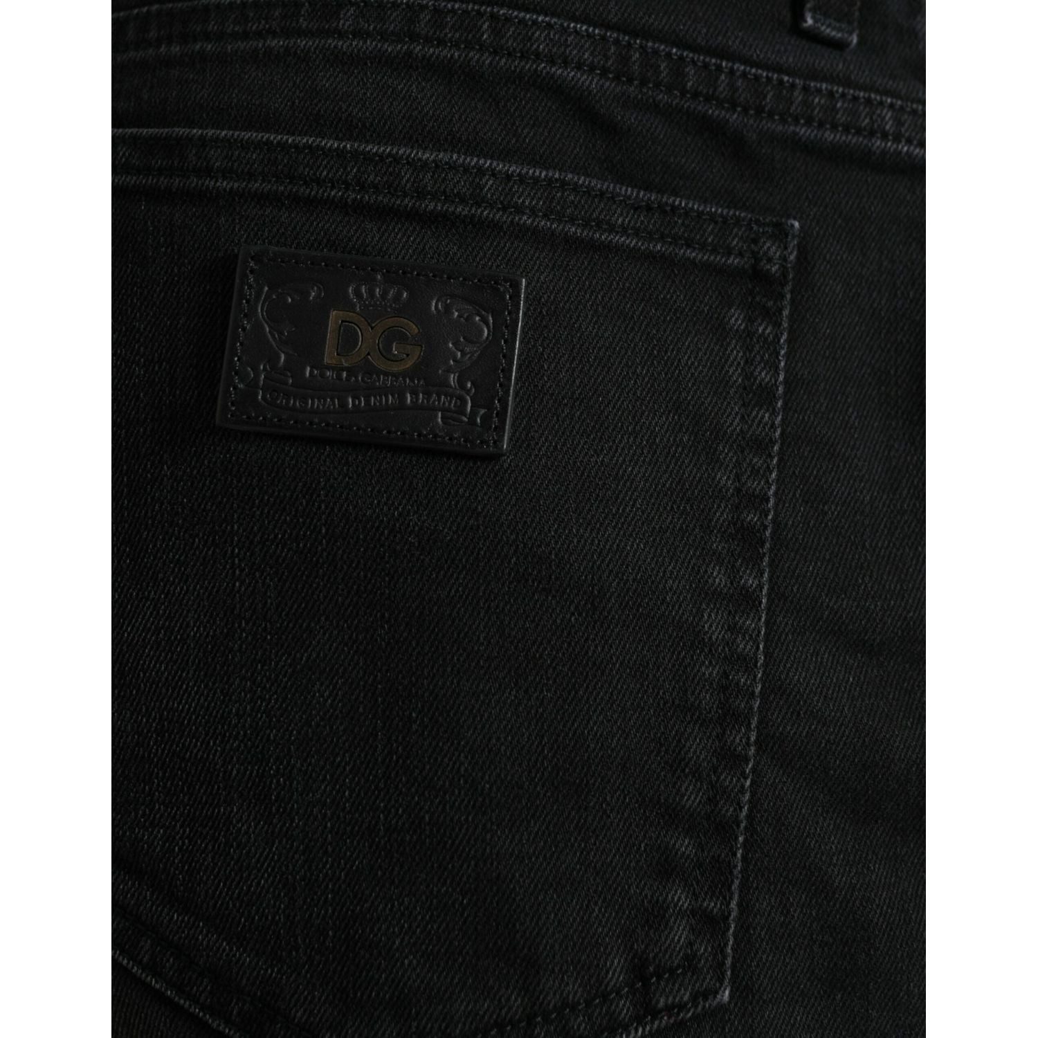 Dolce & Gabbana Black Cotton Stretch Bermuda Denim Shorts
