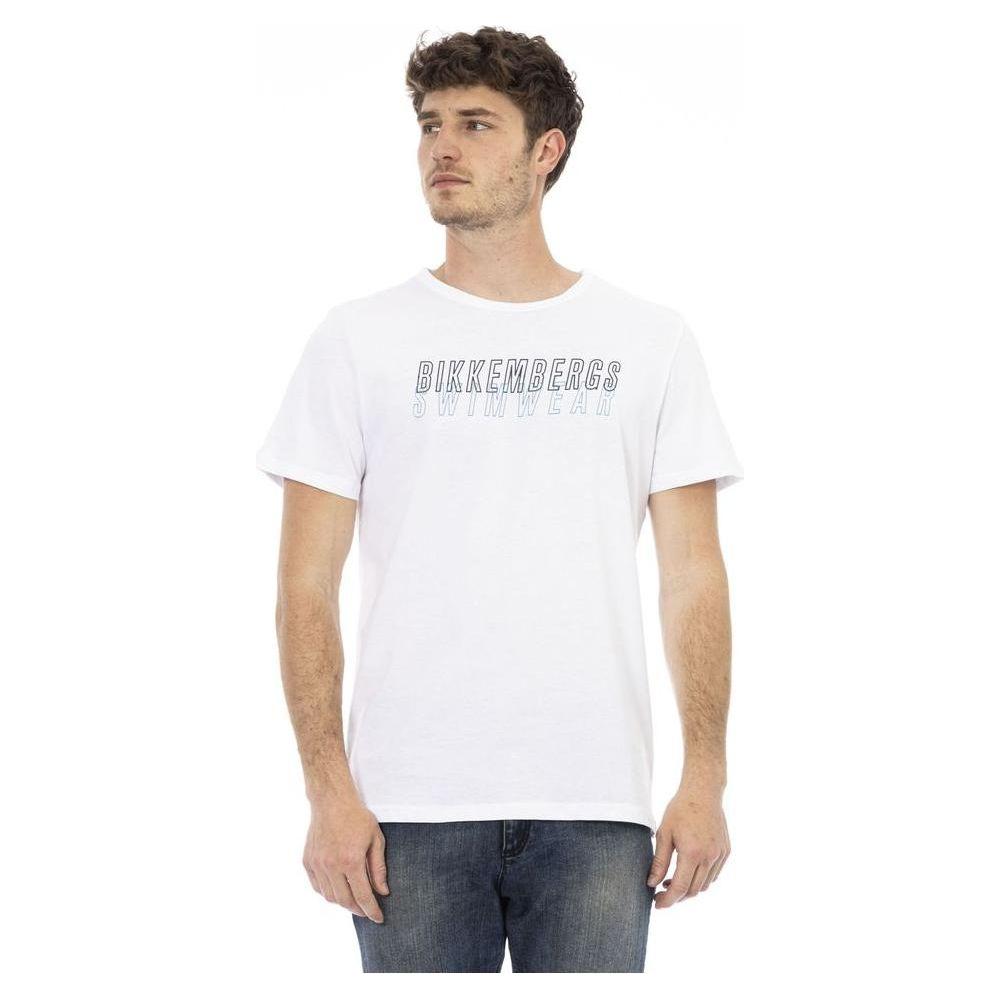 Bikkembergs White Cotton Men T-Shirt