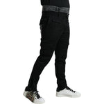 Dolce & Gabbana Black Gray Slim Cotton Denim Jeans Pants