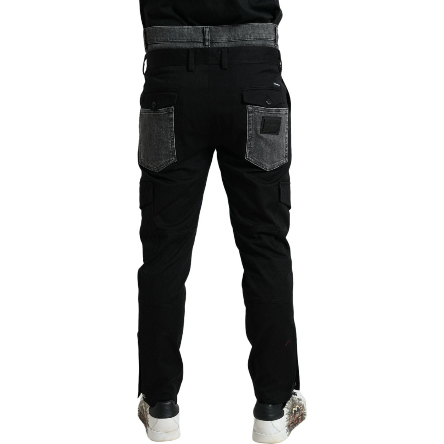 Dolce & Gabbana Black Gray Slim Cotton Denim Jeans Pants