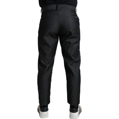 Dolce & Gabbana Multicolor Heraldic Skinny Men Pants