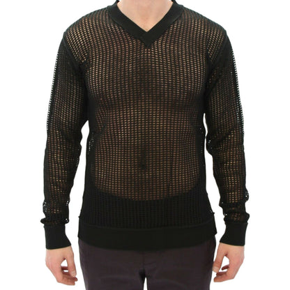 Dolce & Gabbana Dark Green Runway Netz Pullover Netted Sweater