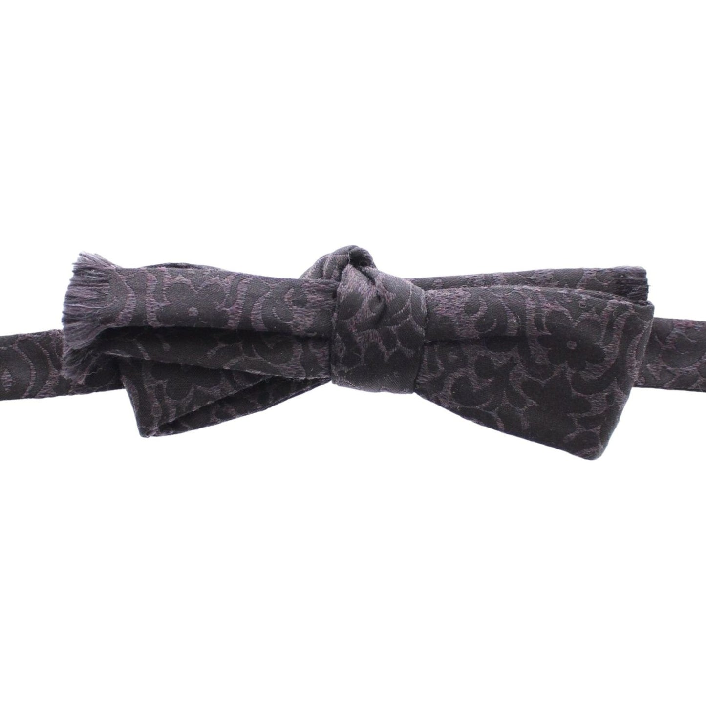Dolce & Gabbana Gray Black Wool Silk Bow Tie Bow Tie