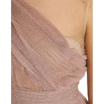 Dolce & Gabbana Pink One Shoulder Pleated Lame Tulle Dress