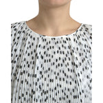 Dolce & Gabbana White Polka Dot A-line Pleated Maxi Dress DR281095-40