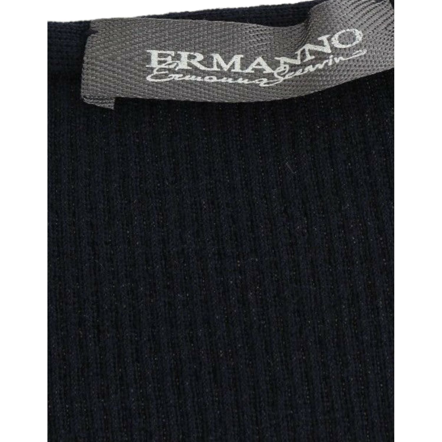 Ermanno Scervino Blue Knitted Wool Stretch Sweater Top