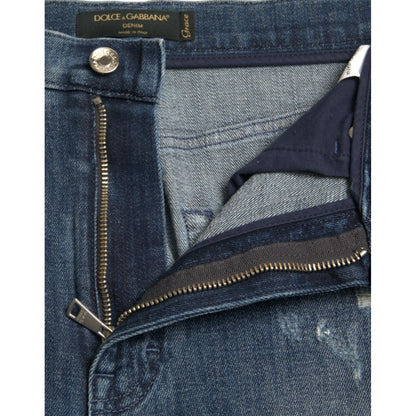 Dolce & Gabbana Dark Blue Distressed GRACE Skinny Denim Jeans