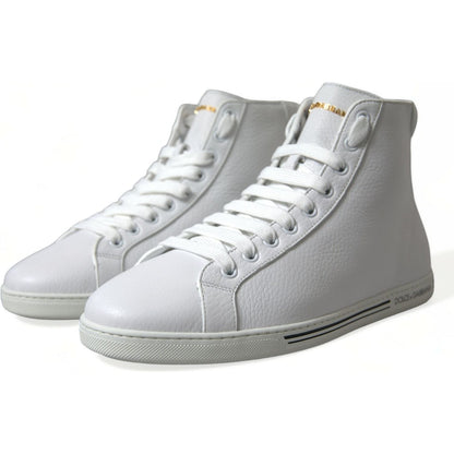 Dolce & Gabbana White Saint Tropez High Top Men Sneakers Shoes
