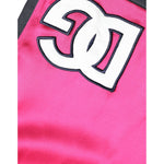 Dolce & Gabbana Pink Viscose Jersey Logo High Waist Shorts