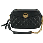 Versace Elegant Small Black Leather Crossbody Bag