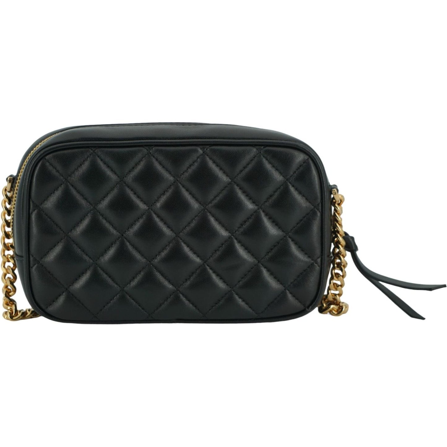 Versace Elegant Small Black Leather Crossbody Bag