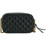 Versace Elegant Small Black Leather Crossbody Bag