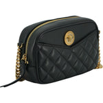 Versace Elegant Small Black Leather Crossbody Bag