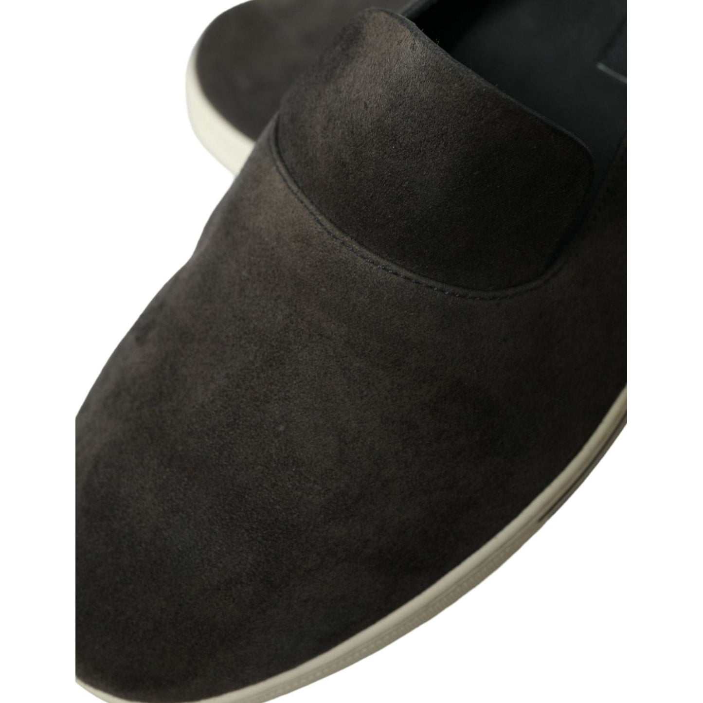 Dolce & Gabbana Blue Suede Caiman Men Loafers Slippers Shoes