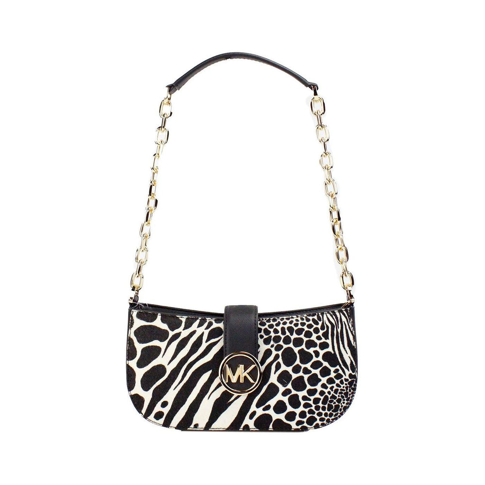 Michael Kors Carmen Small Black Haircalf Pouchette Shoulder Crossbody Bag