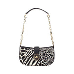 Michael Kors Carmen Small Black Haircalf Pouchette Shoulder Crossbody Bag
