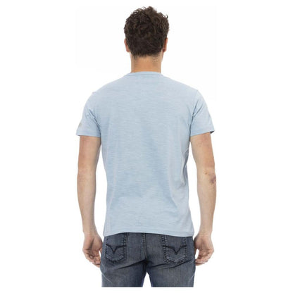 Trussardi Action Light Blue Cotton Men T-Shirt