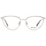 Max Mara Rose Gold Women Glasses Frame, metal cat eye full-rim, demo plastic lenses, size 54-16-135 with branded case.