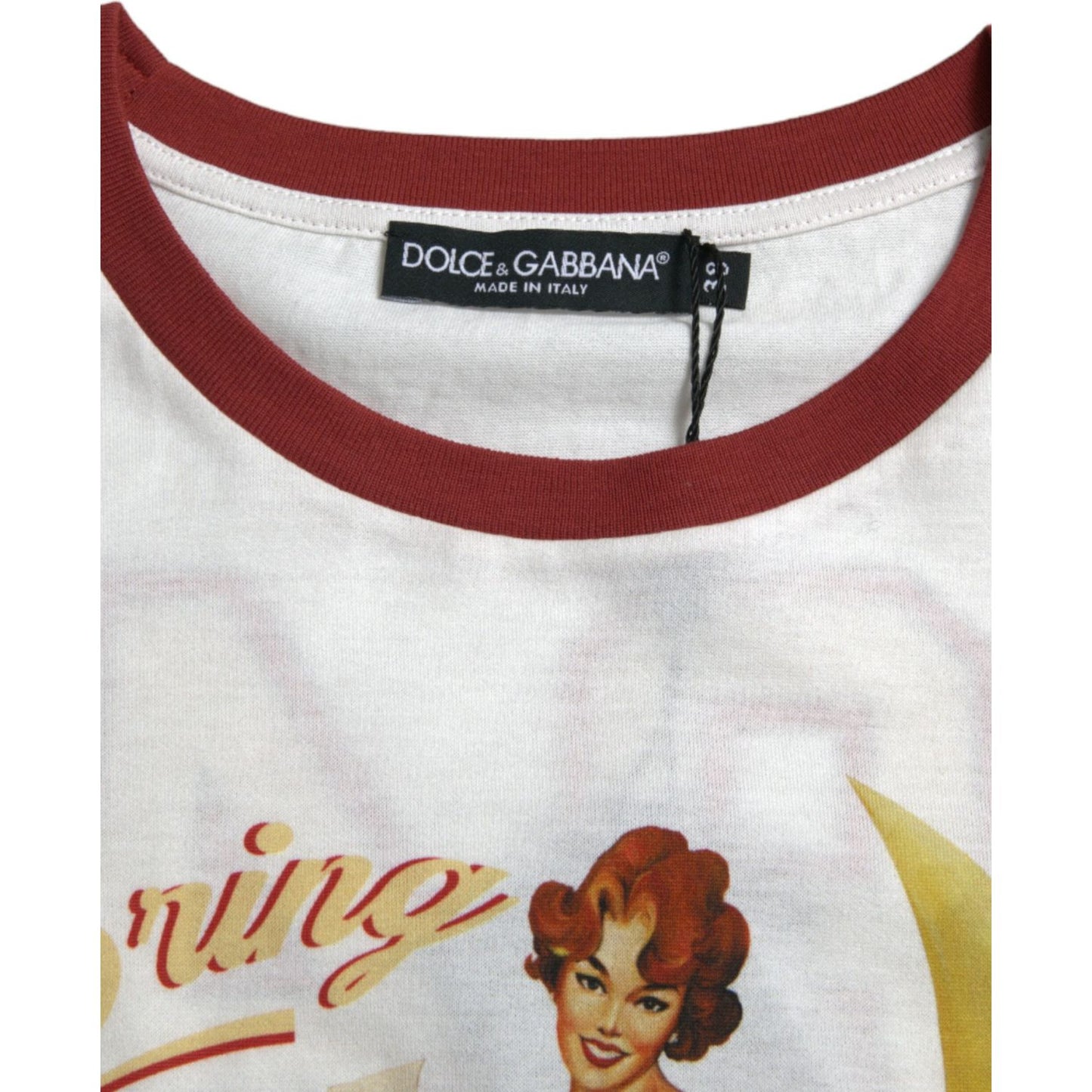 Dolce & Gabbana White Bring Me To The Moon T-shirt Top