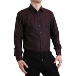 Dolce & Gabbana Maroon Jacquard Formal Dress MARTINI Shirt