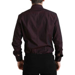 Dolce & Gabbana Maroon Jacquard Formal Dress MARTINI Shirt