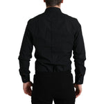 Dolce & Gabbana Black Cotton Men Formal GOLD Dress Shirt