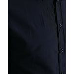 Dolce & Gabbana Navy Blue Slim Fit Formal GOLD Dress Shirt