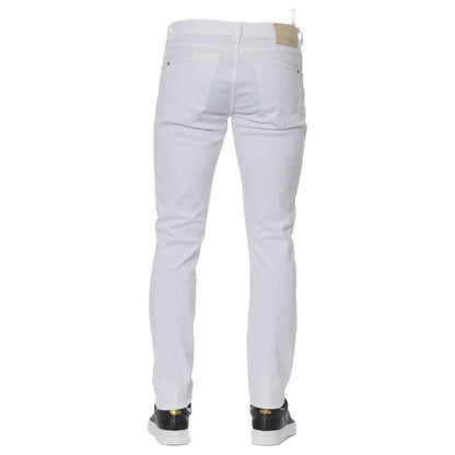 Trussardi Jeans White Cotton Men Jeans
