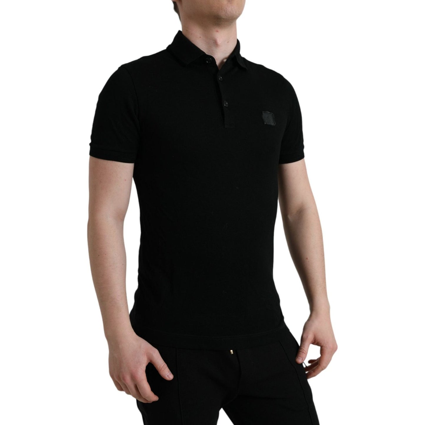 Dolce & Gabbana Black Logo Collared Short Sleeve T-shirt