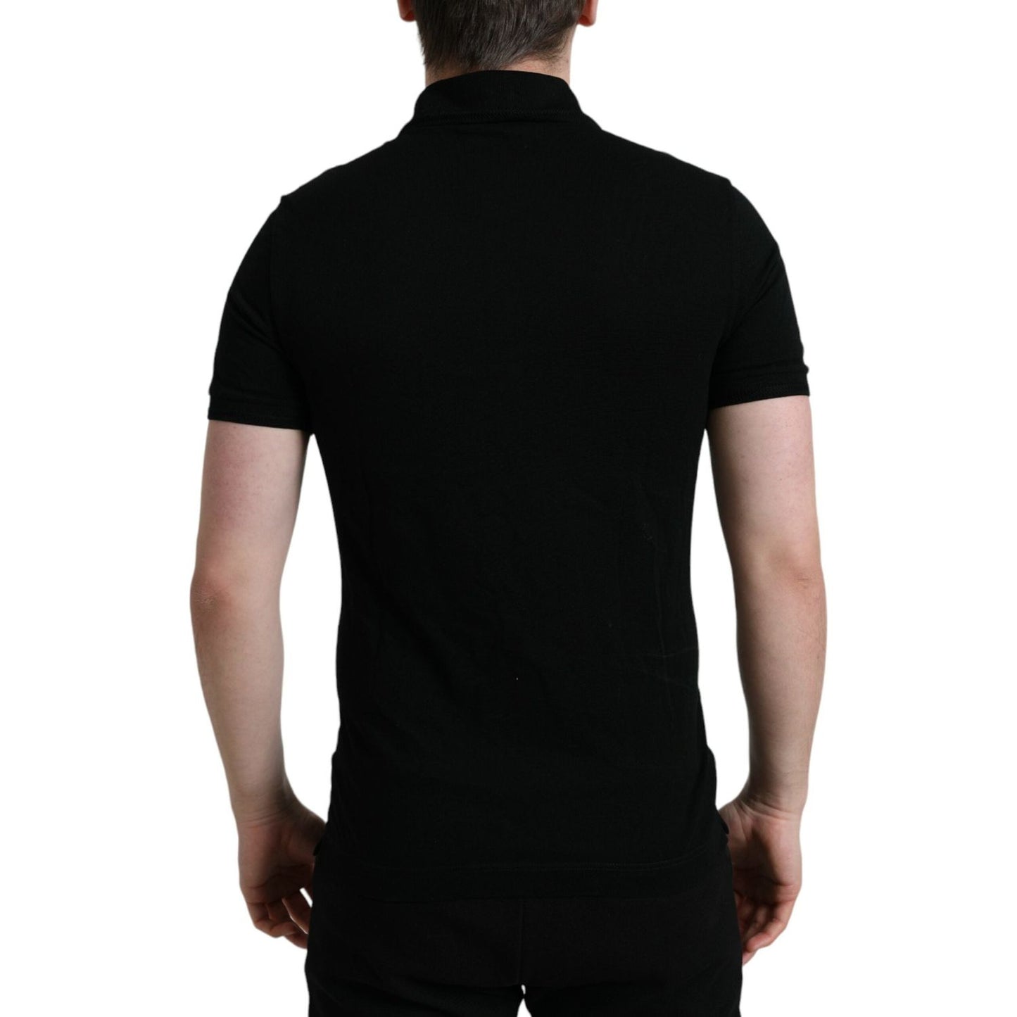 Dolce & Gabbana Black Logo Collared Short Sleeve T-shirt