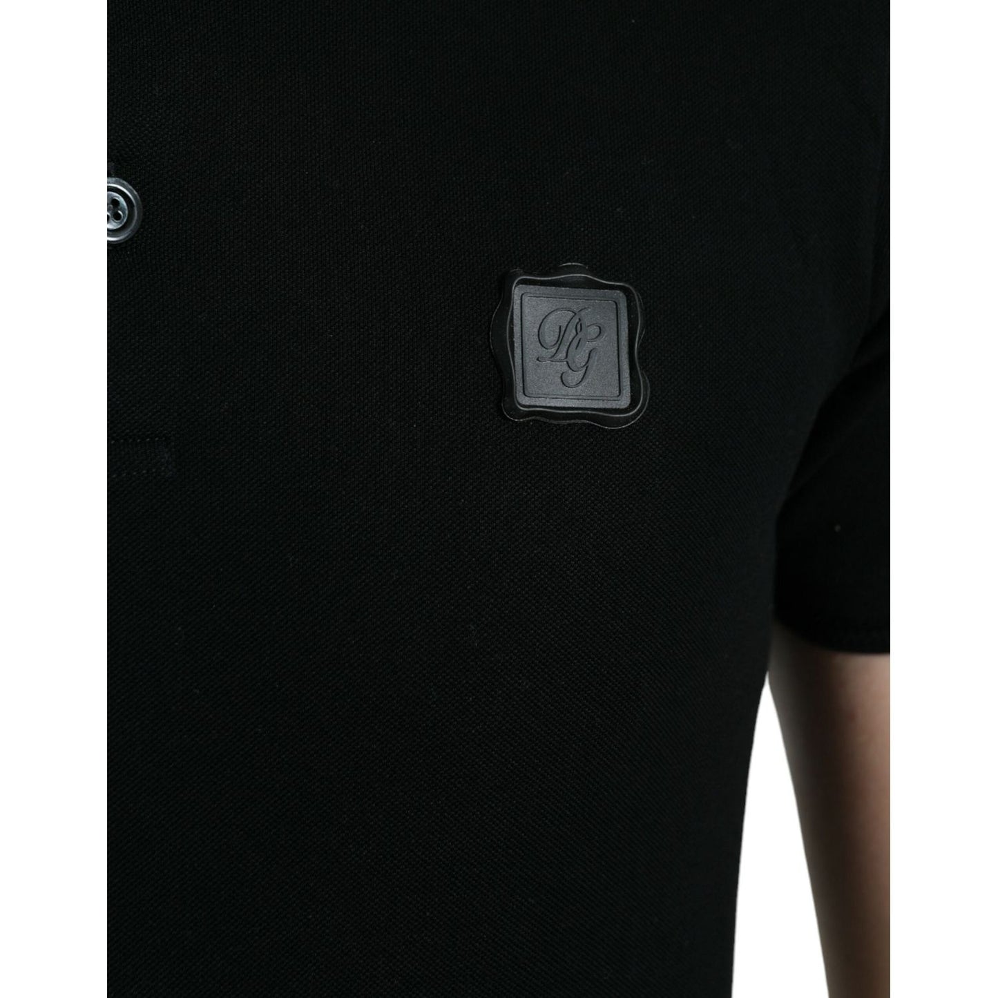 Dolce & Gabbana Black Logo Collared Short Sleeve T-shirt