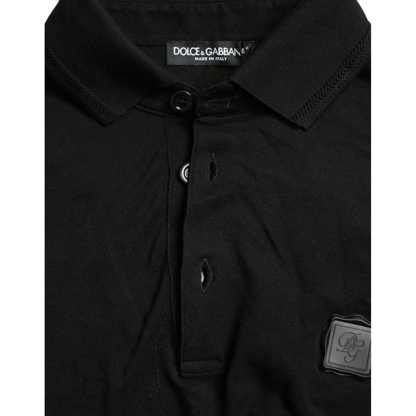 Dolce & Gabbana Black Logo Collared Short Sleeve T-shirt