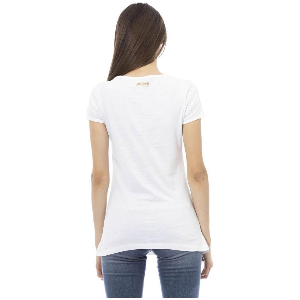 Just Cavalli White Cotton Women T-Shirt