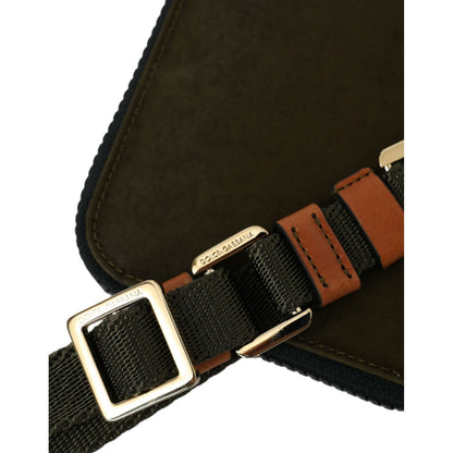 Dolce & Gabbana Dark Green Nylon Logo Multifunctional Kit 2 Pcs Set Bags