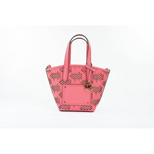 Michael Kors Kimber Small Tea Rose Leather 2-in-1 Zip Tote Messenger Bag Purse