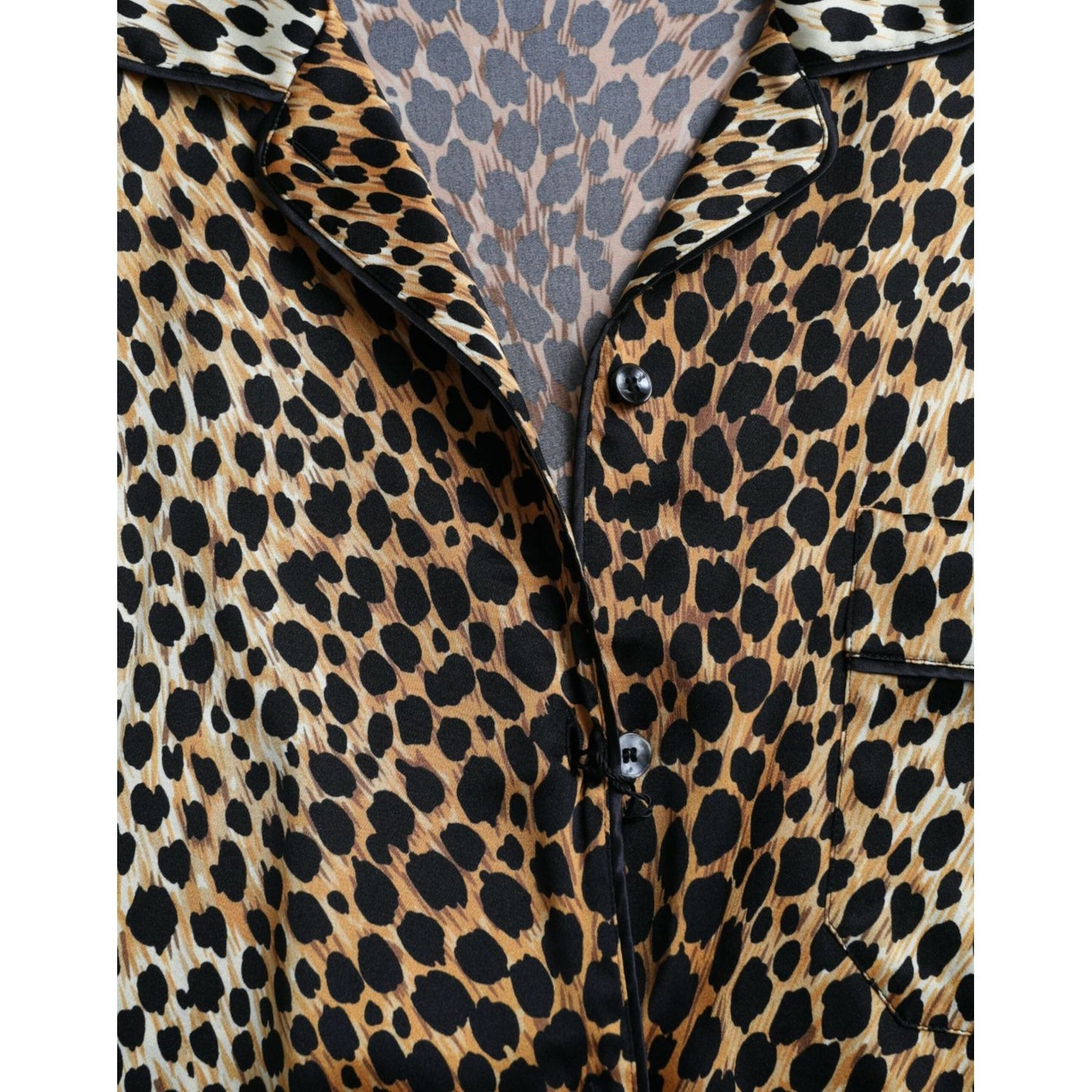 Dolce & Gabbana Brown Leopard Print Long Sleeves Blouse Top
