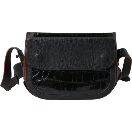Balenciaga Black Exotic Leather Shoulder Crossbody Camera Bag